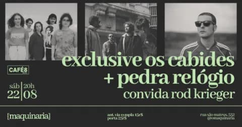 Cartaz, Os Cabides + Pedra Relógio convida Rod Krieger, Juiz de Fora