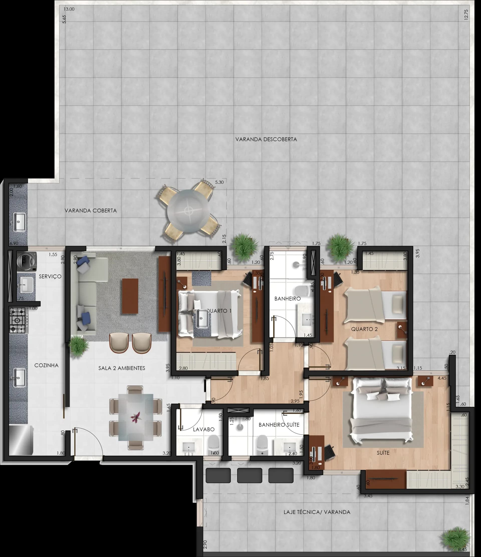 Planta Garden FUNDOS, Firenze, Estrela Sul, Juiz de Fora
