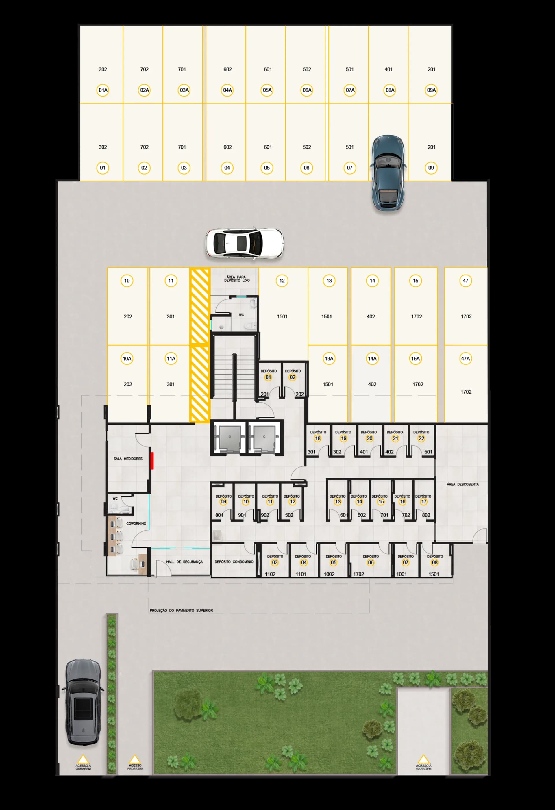 Planta térreo, Residencial Engenheiro Maurício Aloysio de Paula, Estrela Sul, Juiz de Fora