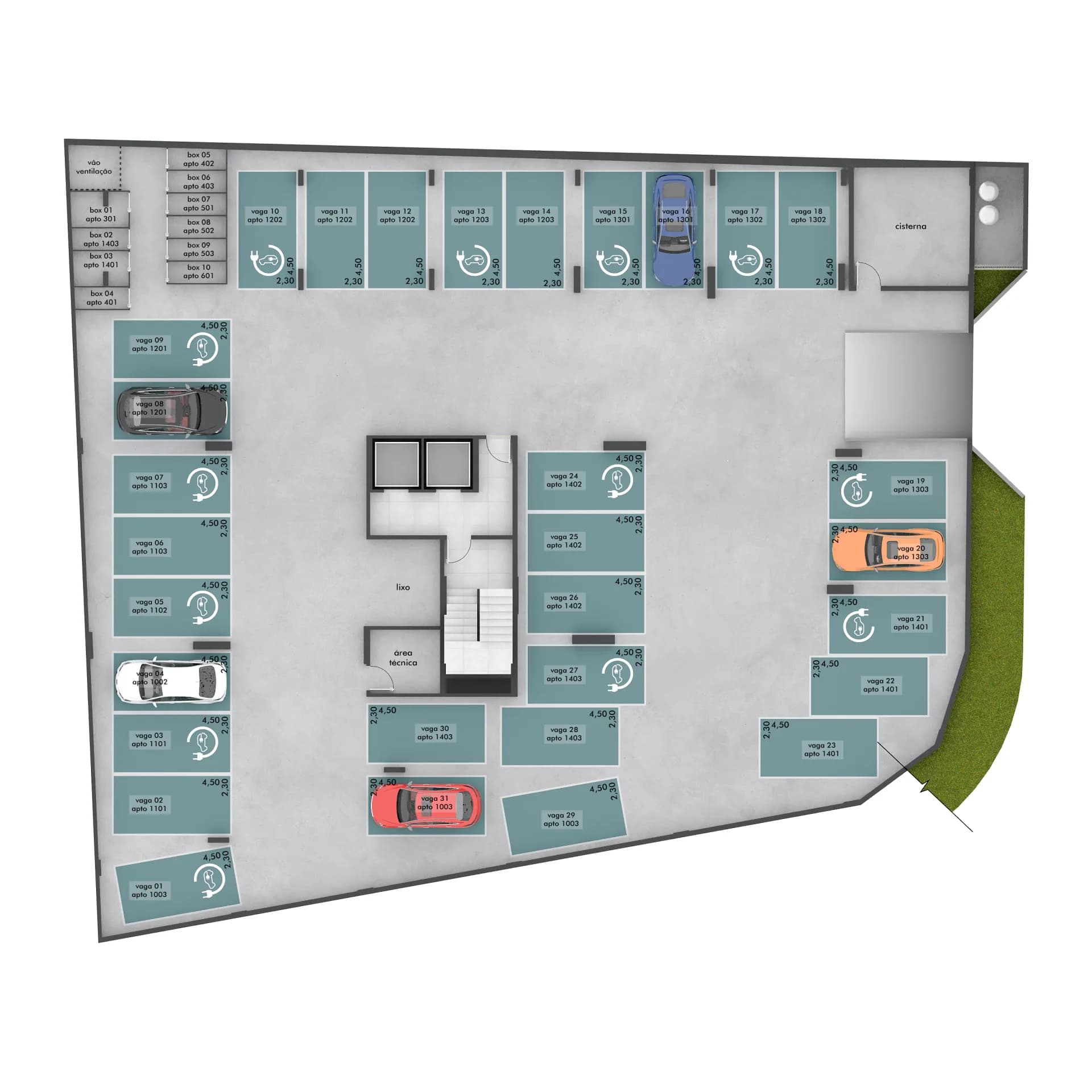 Planta Garagem tiradentes, Residencial Irmã Maria Celeste, Santa Helena, Juiz de Fora