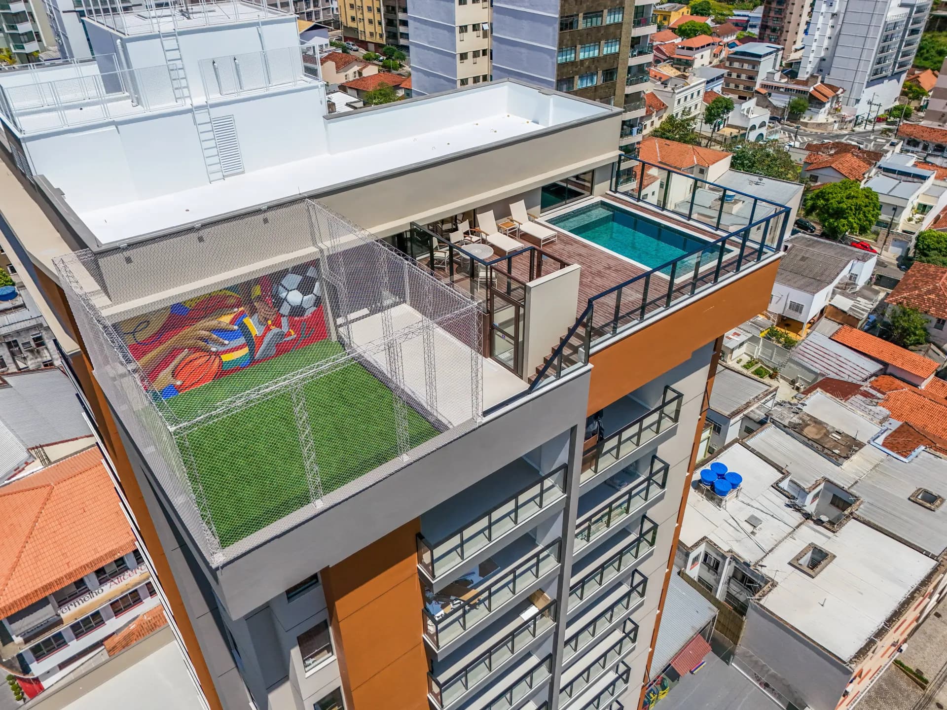 Vista aérea (drone) - obra pronta, Residencial Irmã Maria Celeste, Santa Helena, Juiz de Fora