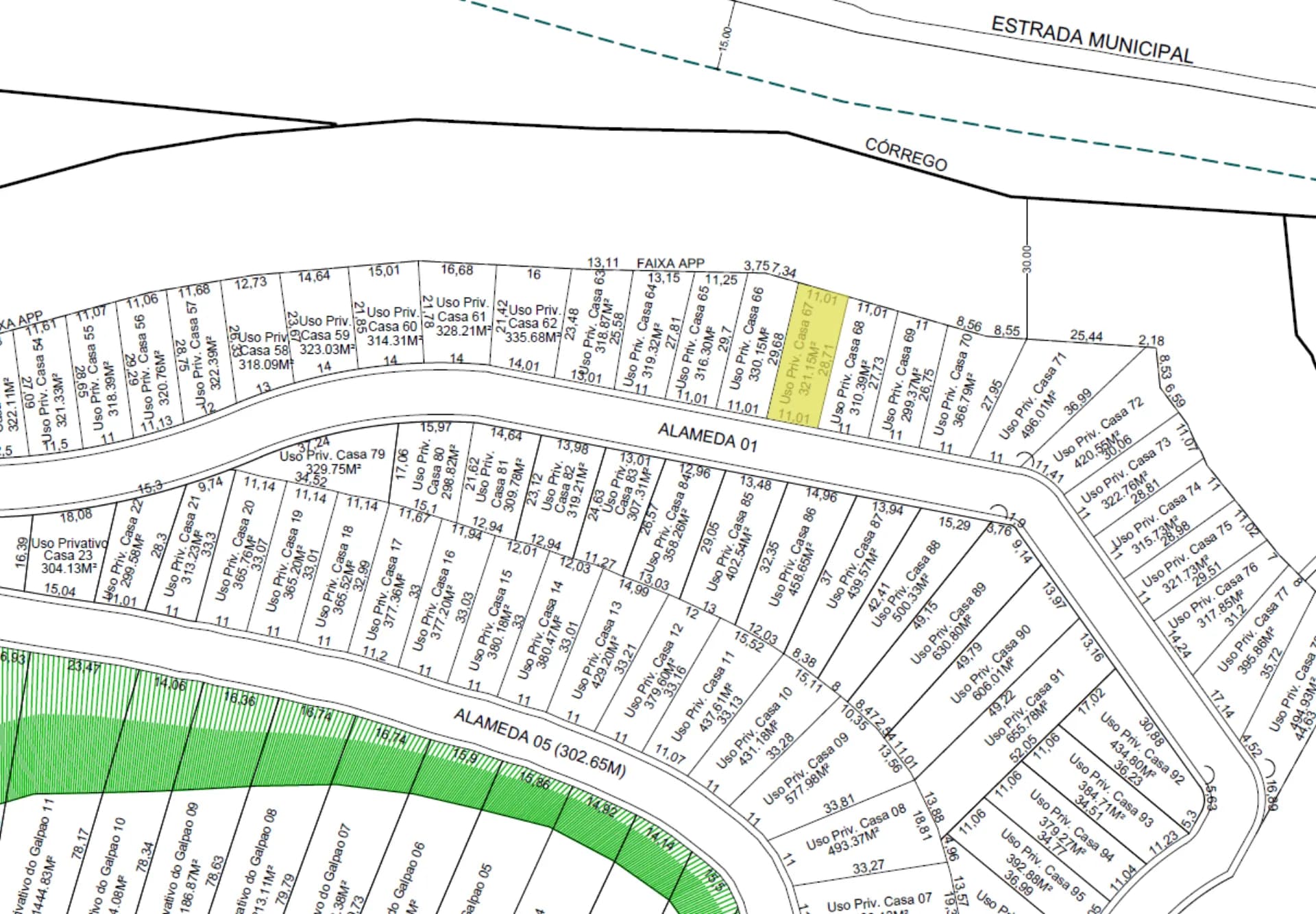 Mapa do lote 67 - Royal Park