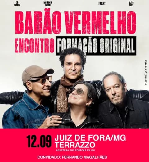 Cartaz, Barão Vermelho Encontro, formação original, Juiz de Fora